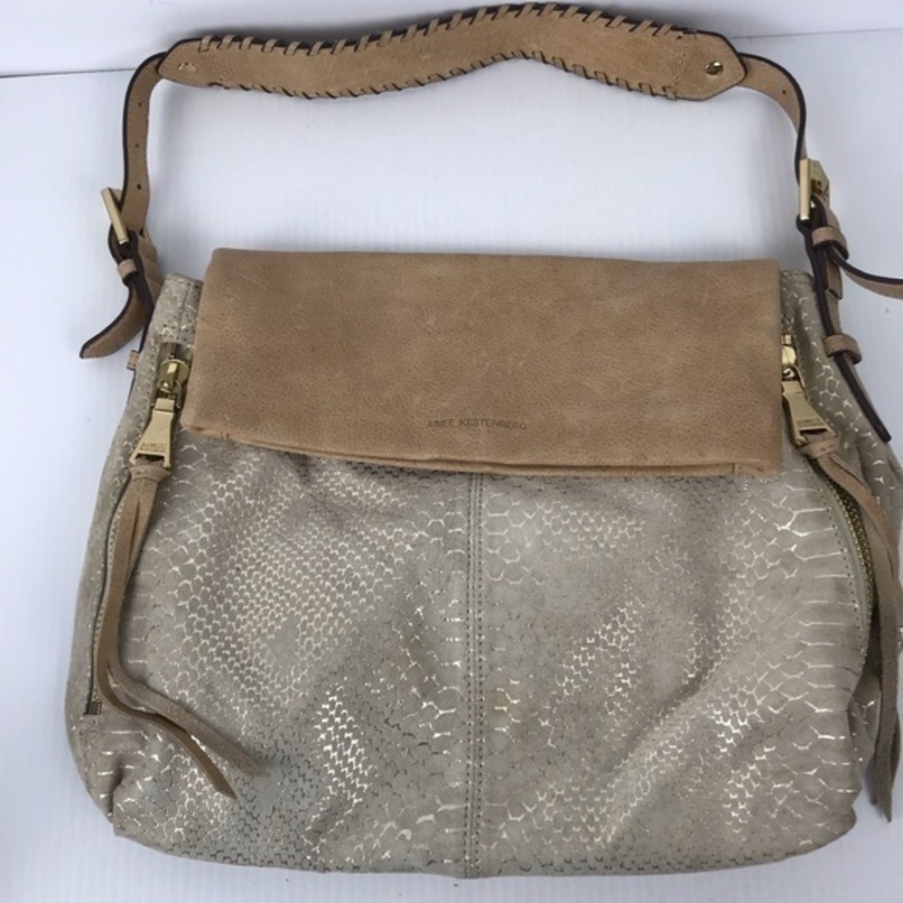 Aimee Kestenberg Beige and Cream Shoulder Bag